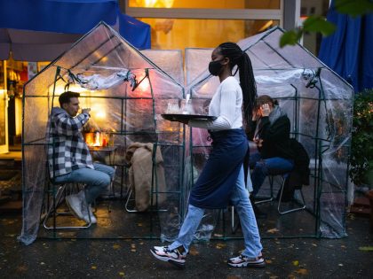 Street cafe opened for business with restrictions