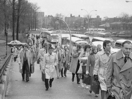 Commuters Leaving Buses