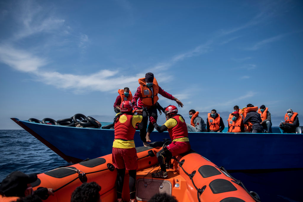 Migrants Rescued By NGO During Sea Crossing In Mediterranean