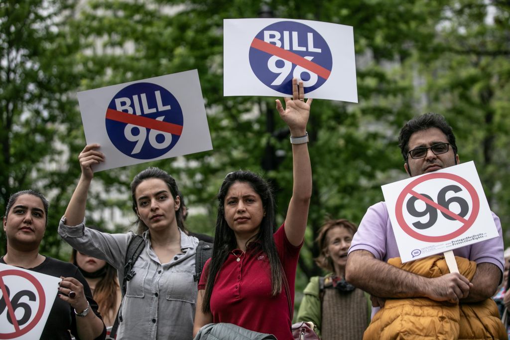 Protest against Bill 96 in Montreal