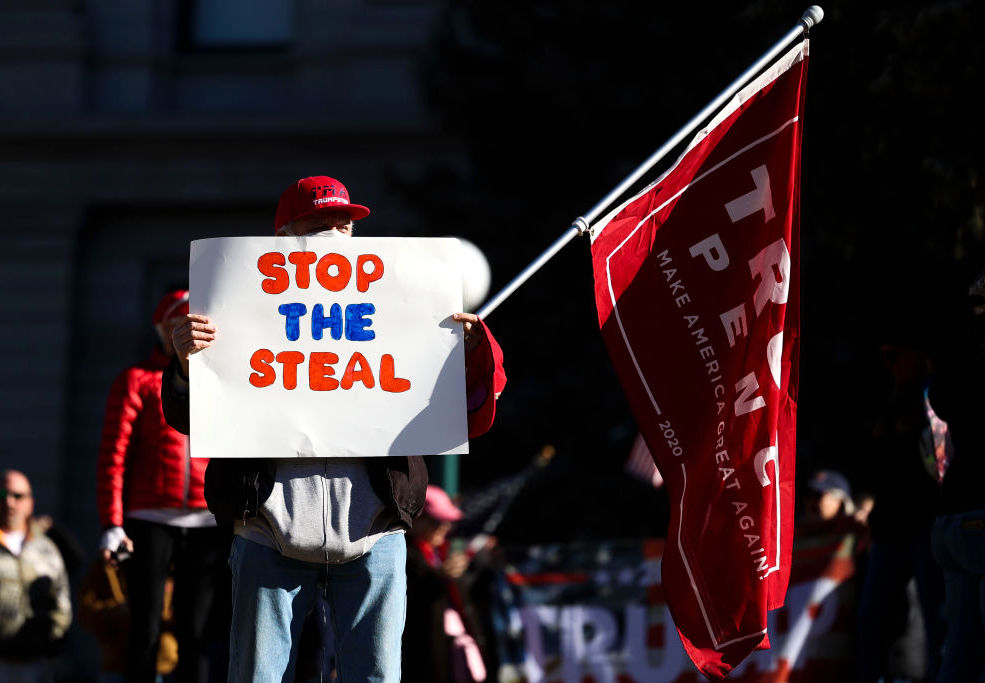 Pro-Trump Protesters Gather At State Capitols Across The Nation On Day Of Electoral College Ratification