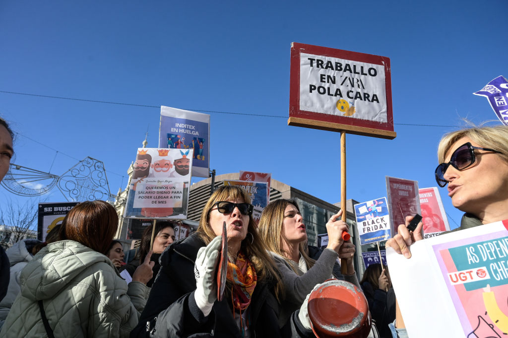 First Day Of Strike By Inditex Workers