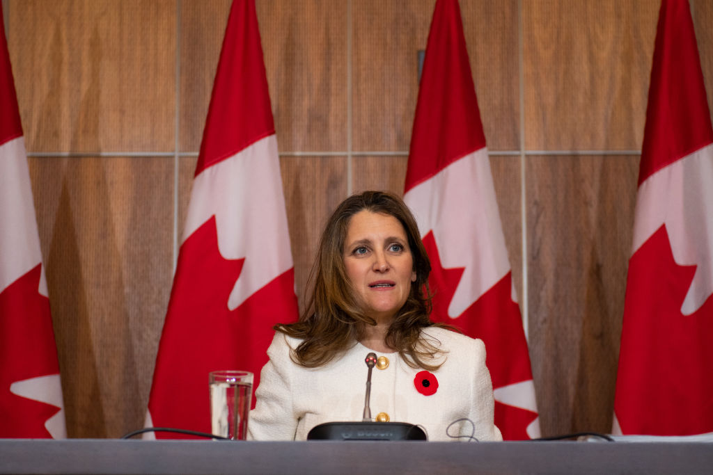 Finance Minister Chrystia Freeland Delivers The Fall Economic Statement