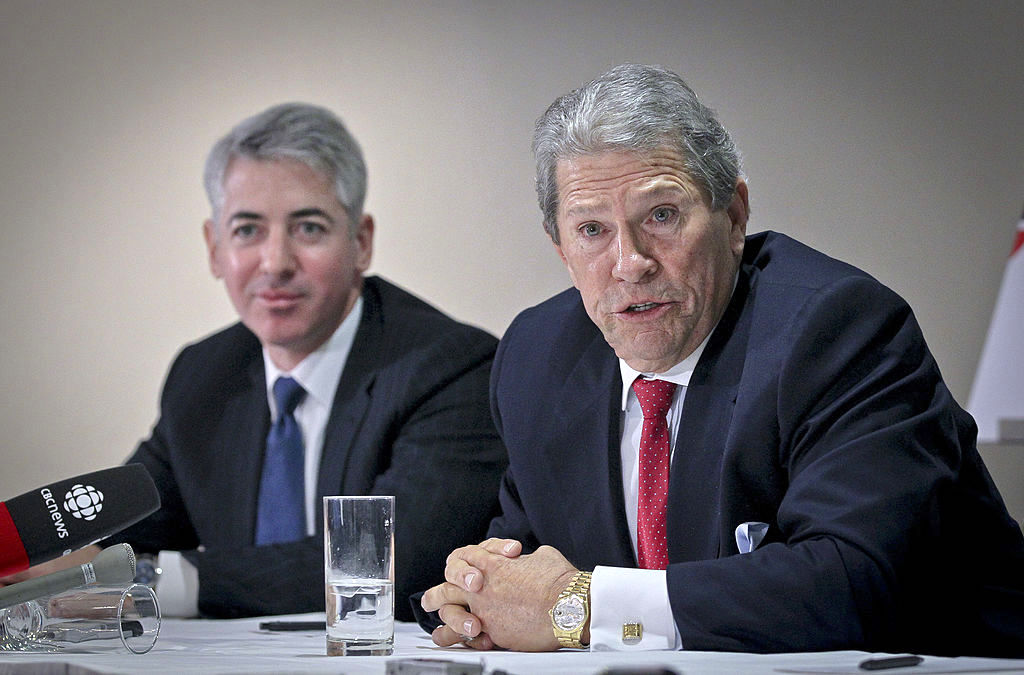 Pershing Square Capital Management's Bill Ackman (left) with his pick for CEO Hunter Harrison to sha