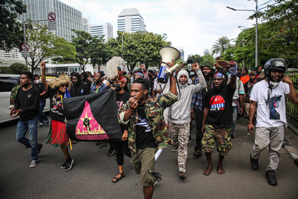 Activist West Papua rally in Jakarta