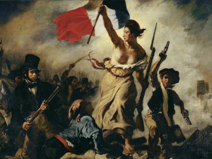 Liberty Leading the People (July 28, 1830), 1830, by Eugene Delacroix (1798-1863), oil on canvas, 260x325 cm. (Photo by DeAgostini/Getty Images)