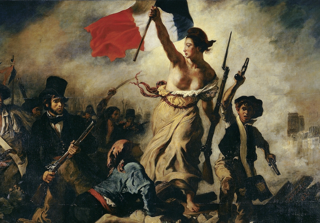 Liberty Leading the People (July 28, 1830), 1830, by Eugene Delacroix (1798-1863), oil on canvas, 260x325 cm. (Photo by DeAgostini/Getty Images)