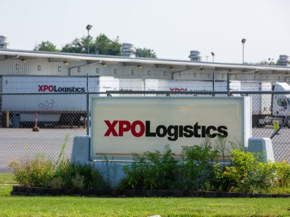Trailers are docked at an XPO Logistics facility in