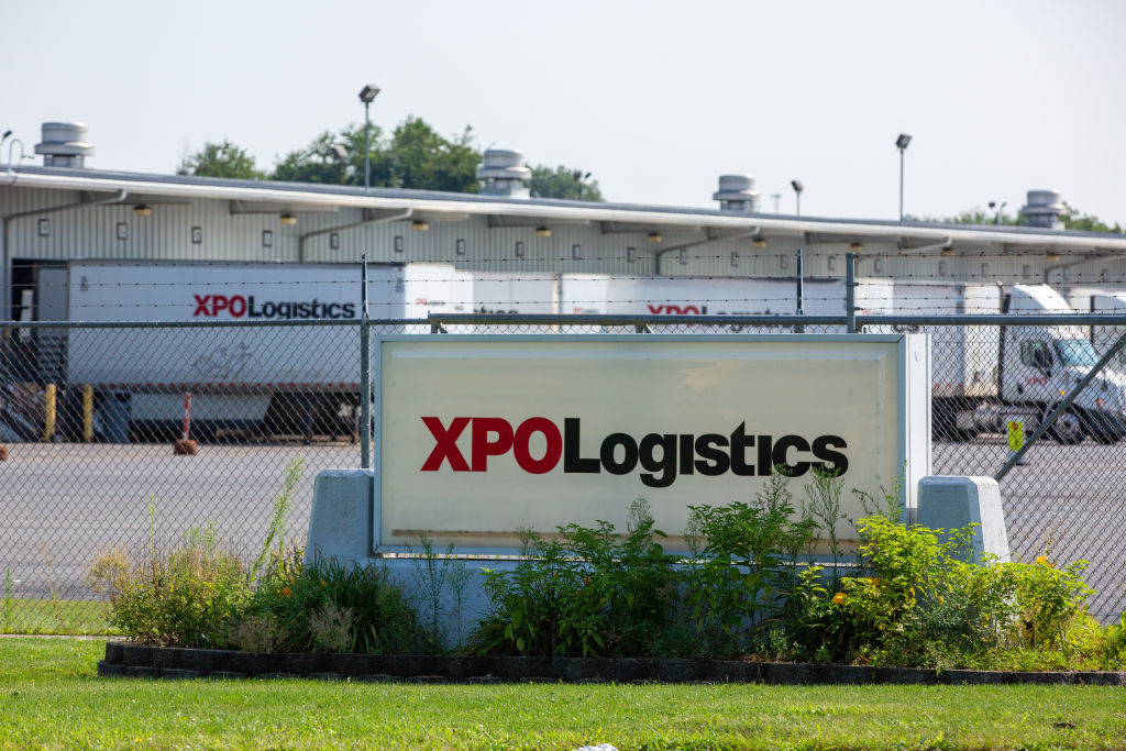 Trailers are docked at an XPO Logistics facility in