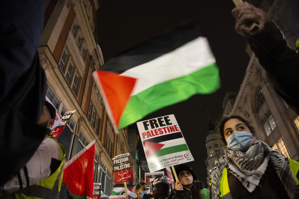 Demonstration outside Israeli Embassy in London