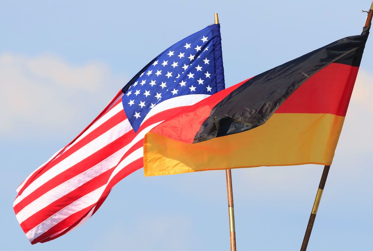 Flags of the United States and Germany