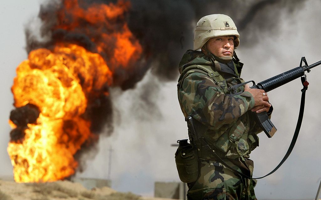 Oil Fires Burn In Iraq