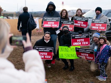 Labor Unions And Community Groups Hold Solidarity Rally In Support Of Amazon Workers