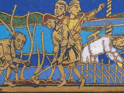 Plate depicting scene of agricultural work