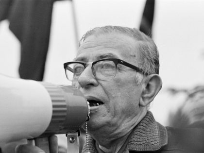 Jean-Paul Sartre demonstrating against racism