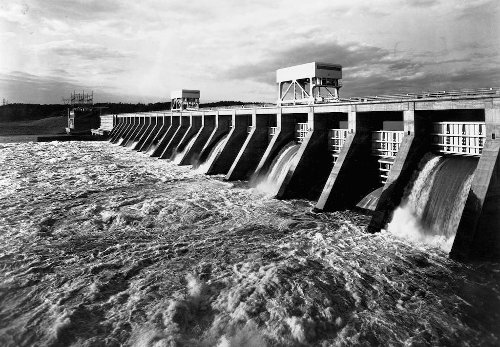 Spilling Water From a Tennessee Dam