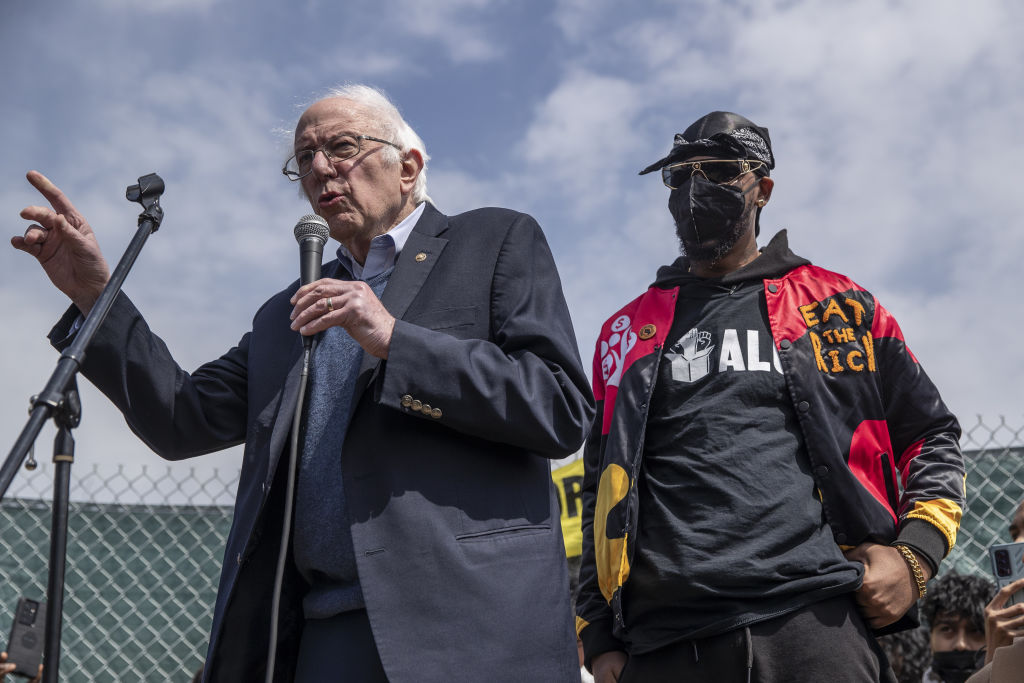 Senator Bernie Sanders Joins Workers For An Amazon Labor Union Rally