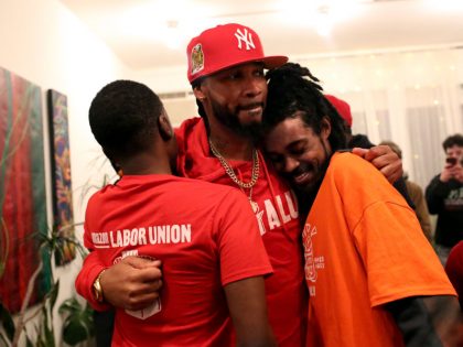 BROOKLYN, NY - APRIL 01: (L-R) Jean-Michel Mutore, a former Ama