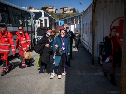 Ukrainian Refugees Evacuated From Lviv By Italian Red Cross Arrive In Rome