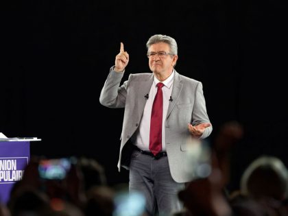 French Left-Wing Presidential Candidate Jean-Luc Melenchon At The Final Rally On The Campaign Trail