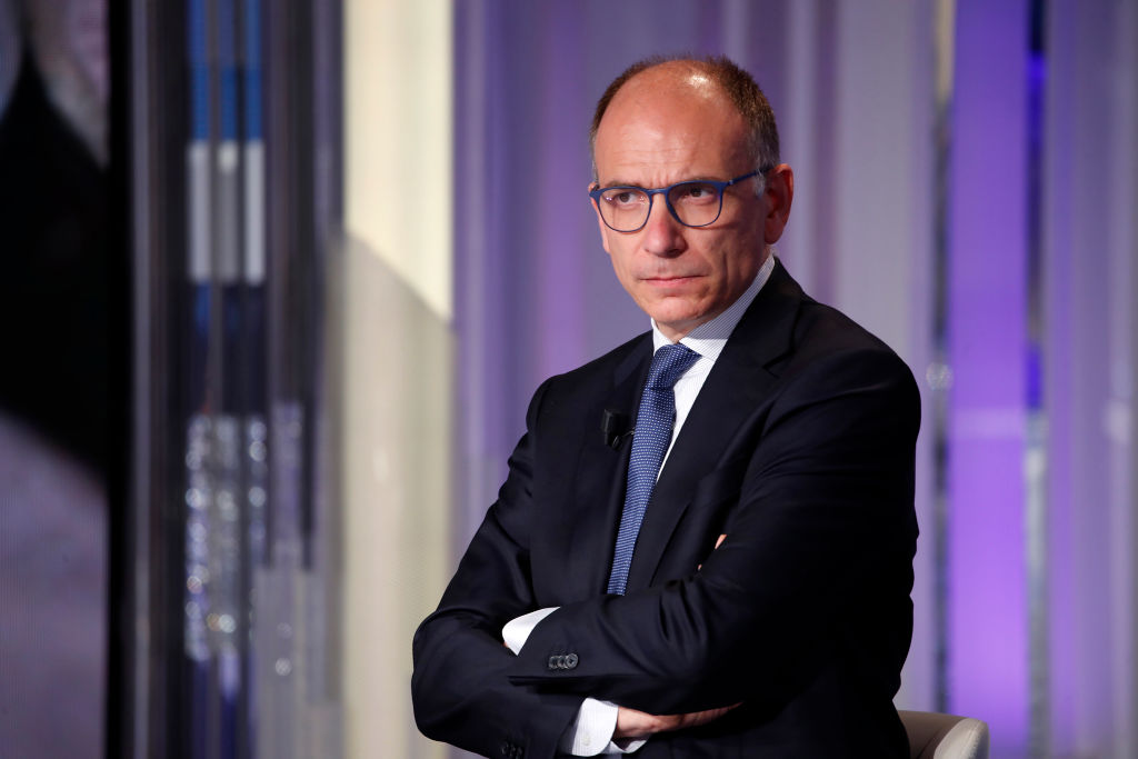 Enrico Letta Guest At Porta A Porta