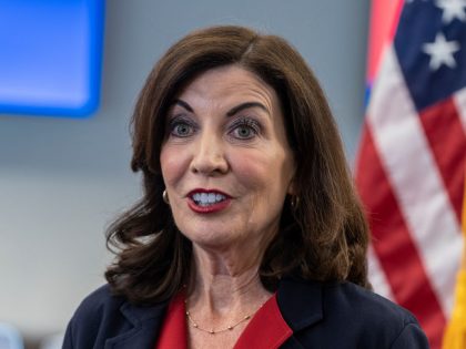 Governor Kathy Hochul speaks to media after announcement of