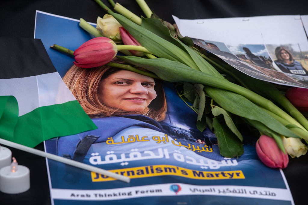 Protest At The Killing Of Al Jazeera Reporter Shireen Abu Akleh In London