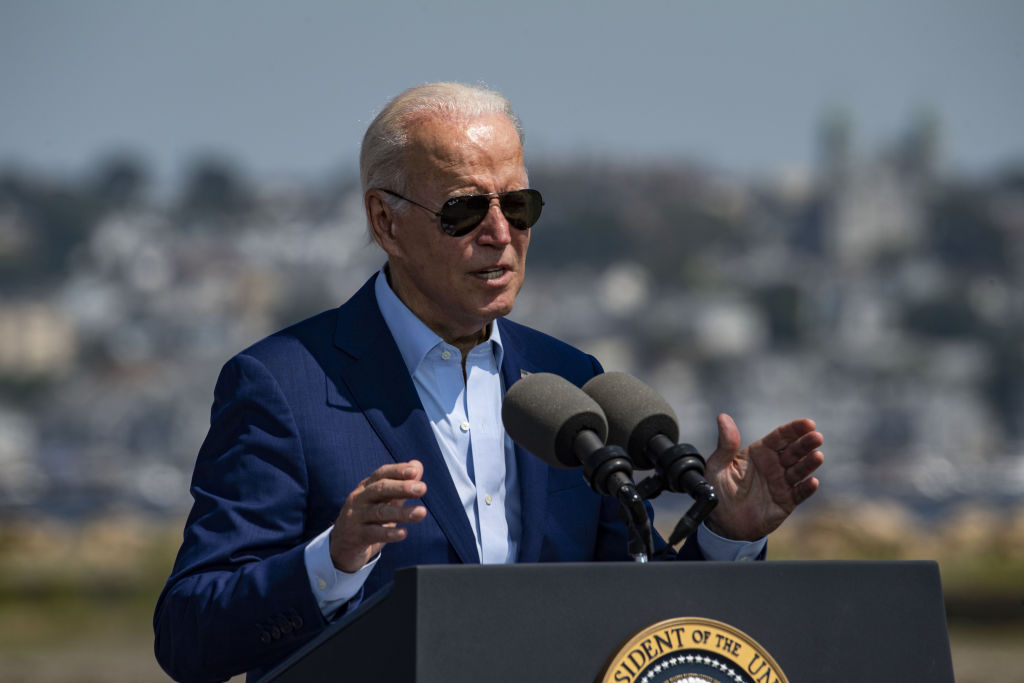 US President Joe Biden in Somerset, Massachusetts