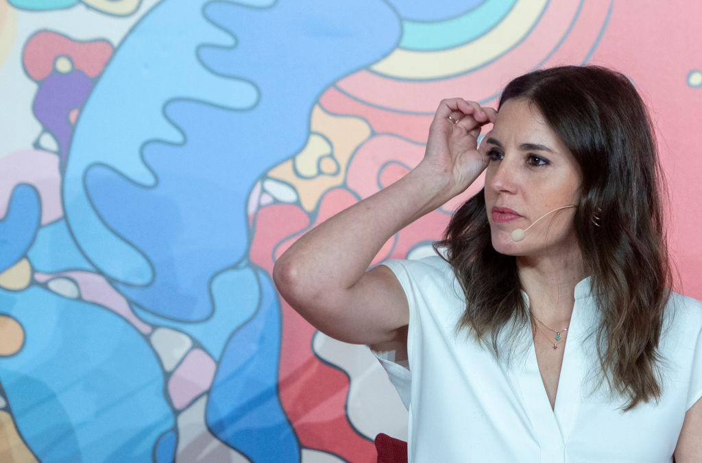 Irene Montero Participates In An Event Organized By Ugt On Lgtbi People.