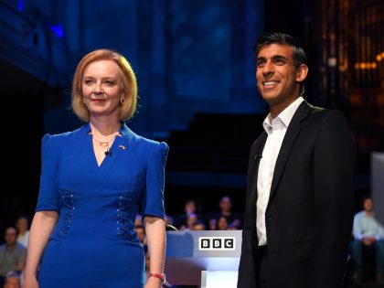 Rishi Sunak And Liz Truss Take Part In The BBC Leadership Debate