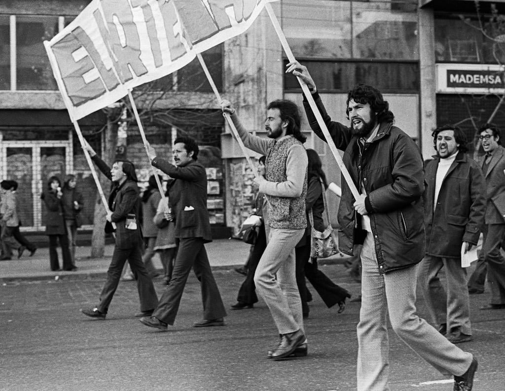 Victor Jara in last march of UP, Santiago, Chile,