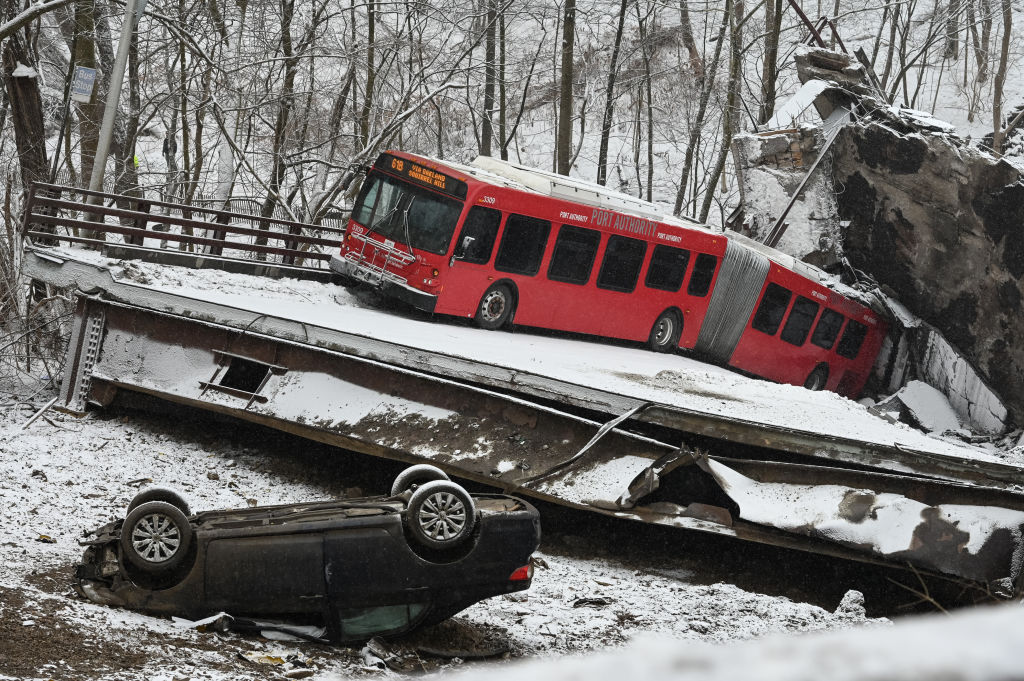 Pittsburgh Bridge Collapses Ahead Of President Biden's Infrastructure Speech