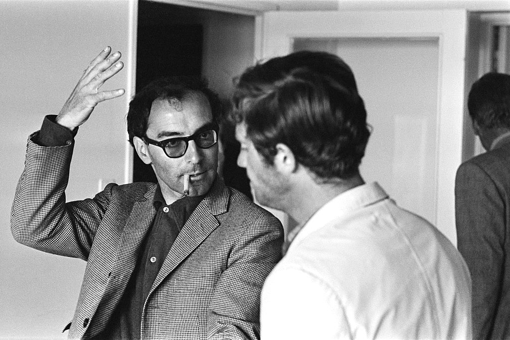 On The Set Of The Movie 'Pierrot Le Fou' Directed By Jean-Luc Godard