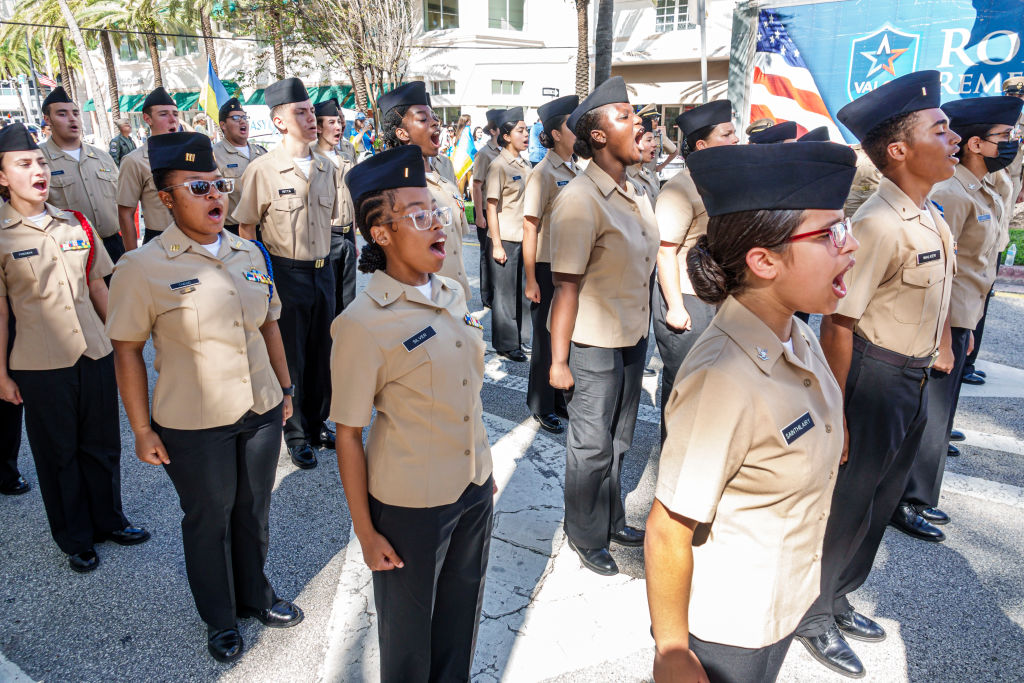 Miami Beach, Florida, Veterans Day Parade, G. Holmes Braddock Senior High School Navy Naval JROTC Unit cadets