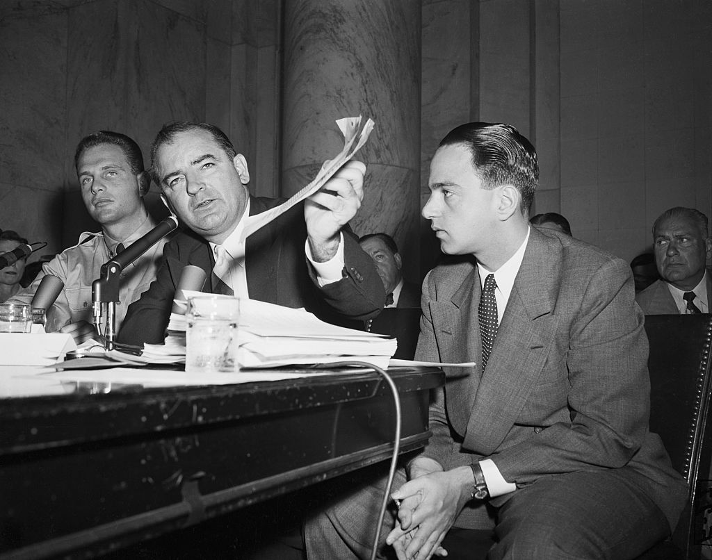 Joseph McCarthy and David Schine Shown at Hearing