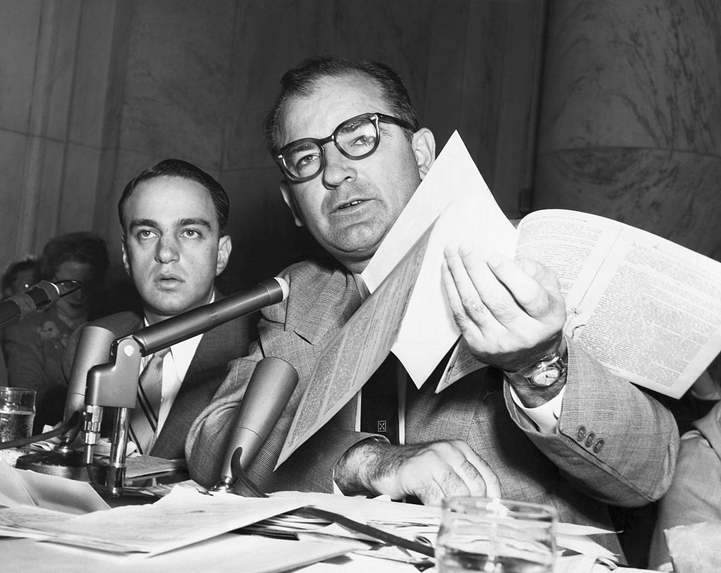 Joseph McCarthy and Roy Cohn at the McCarthy Hearings
