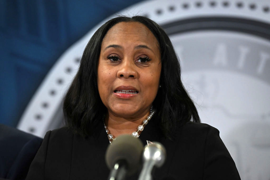 Fulton County District Attorney Fani Willis Speaks During A News Conference in Atlanta, Georgia