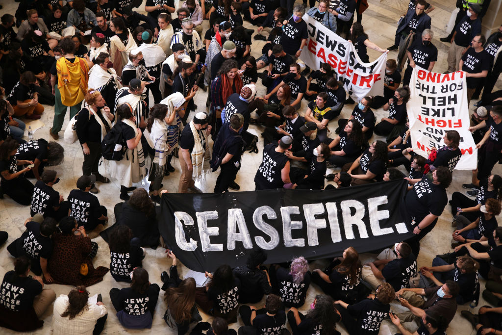 Protesters Hold A Rally Outside The U.S. Capitol Building Calling For A Ceasefire In Mideast War