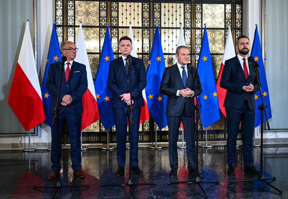Poland's Democratic opposition parties give joint press conference