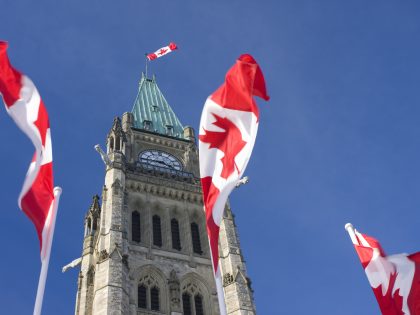 Parliament of Canada, Peace Tower, Canadian Flags