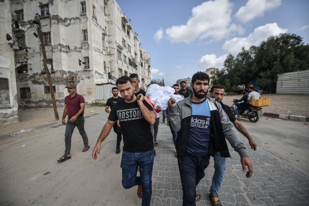 Palestinian funeral ceremony after Israeli airstrikes in Khan Yunis