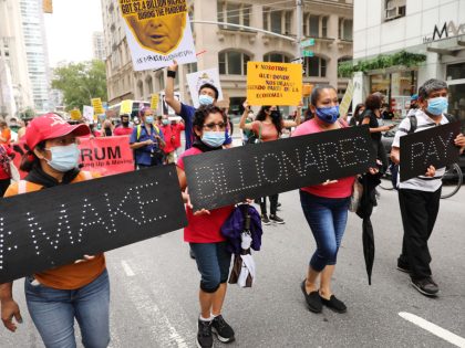 Activists March In Manhattan Calling For A Tax On Billionaires