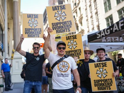 SAG-AFTRA And WGA Members Picket In New York City