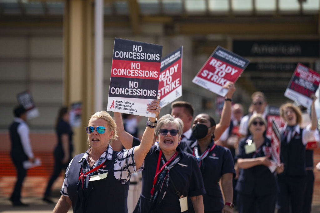 American Airlines Flight Attendants Picket As Union Looks For Compensation Increase