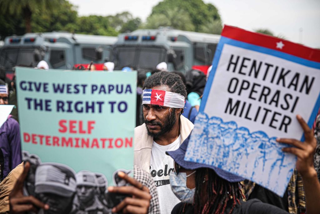 Activist West Papua rally in Jakarta