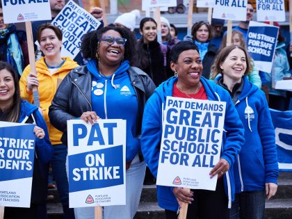 Teachers in Portland, Oregon, go on strike November 1, 2023.