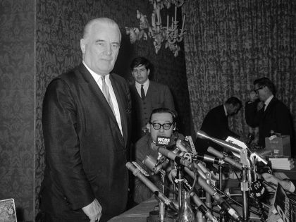 Harry Van Arsdale Speaking at a Press Conference