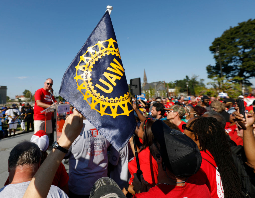 United Auto Workers Members March In Detroit Labor Day Parade