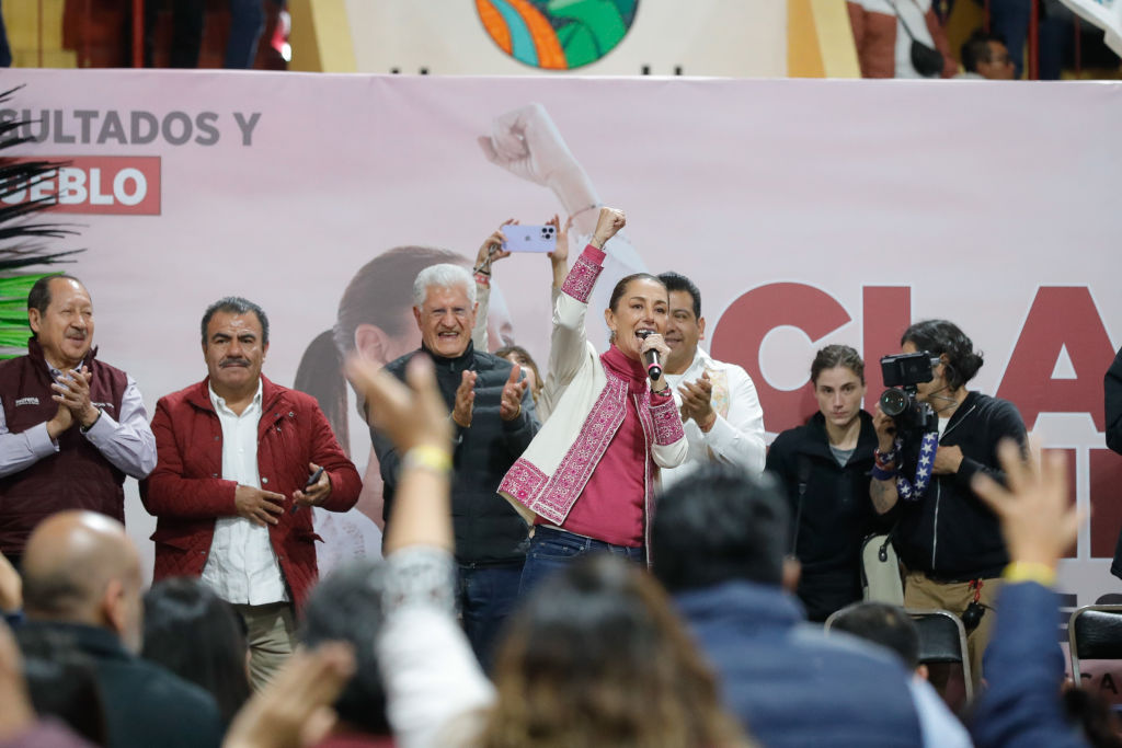 Claudia Sheinbaum Pardo Presidential Pre- Candidate Political Rally In Tlaxcala