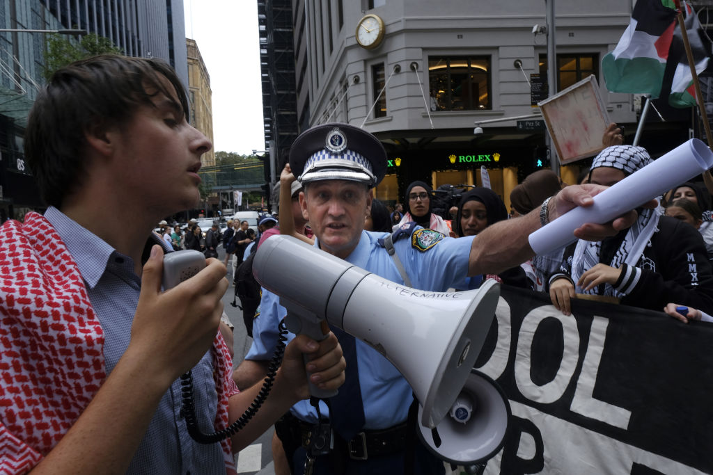 Pro-Palestinian demonstration of young students in Sydney